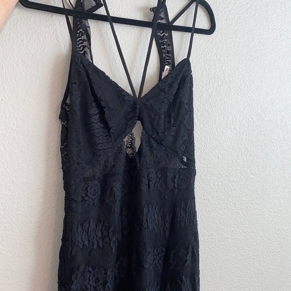 Lush Black Strappy cutout bodycon dress